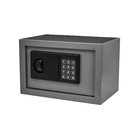 Stalwart Digital Safe Box - Steel Lock Box with Keypad & 2 Override Keys by Gray 65-EN-20-GRY